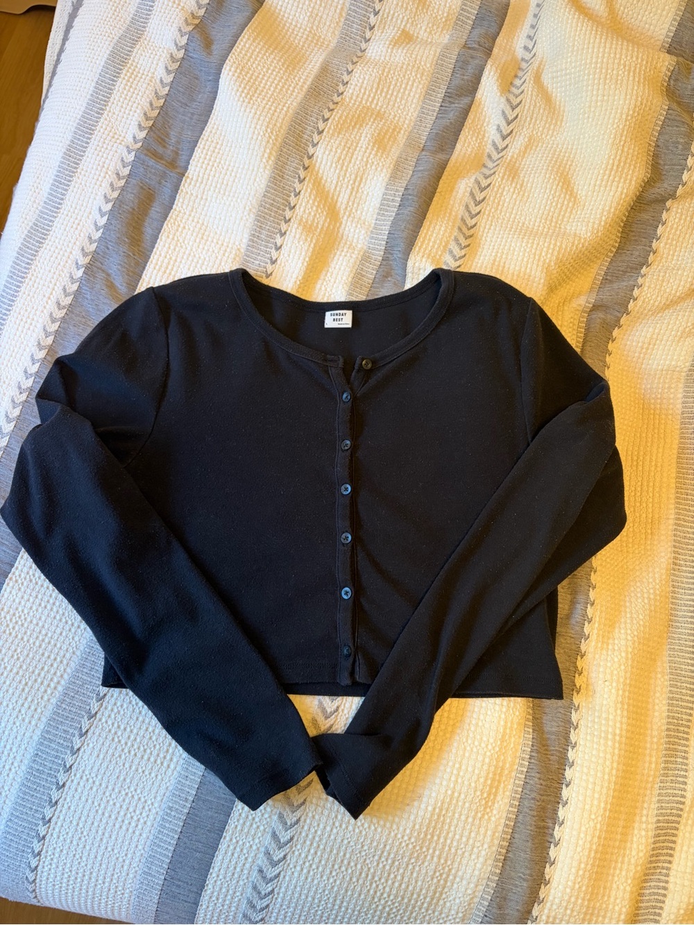 Sunday Best Black Cropped Button Cardigan